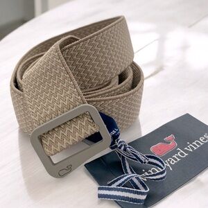 Men’s Viney Vines NWT Cream & Tan Chevron‎ Design Stretch OTG D Ring Belt